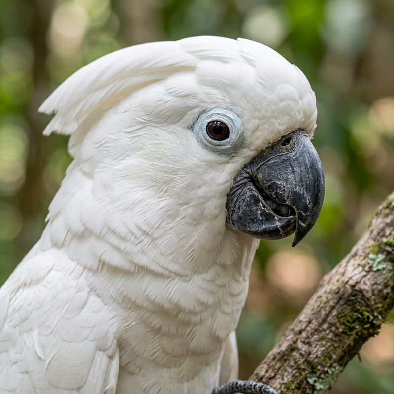 Weißhaubenkakadu (Cacatua alba), KI-Illustration