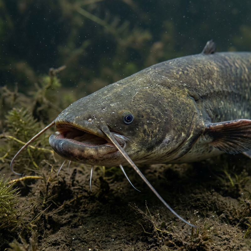 Wels (Silurus glanis), KI-Illustration