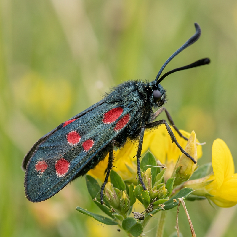 Widderchen (Zygaena loti janthina), KI-Illustration