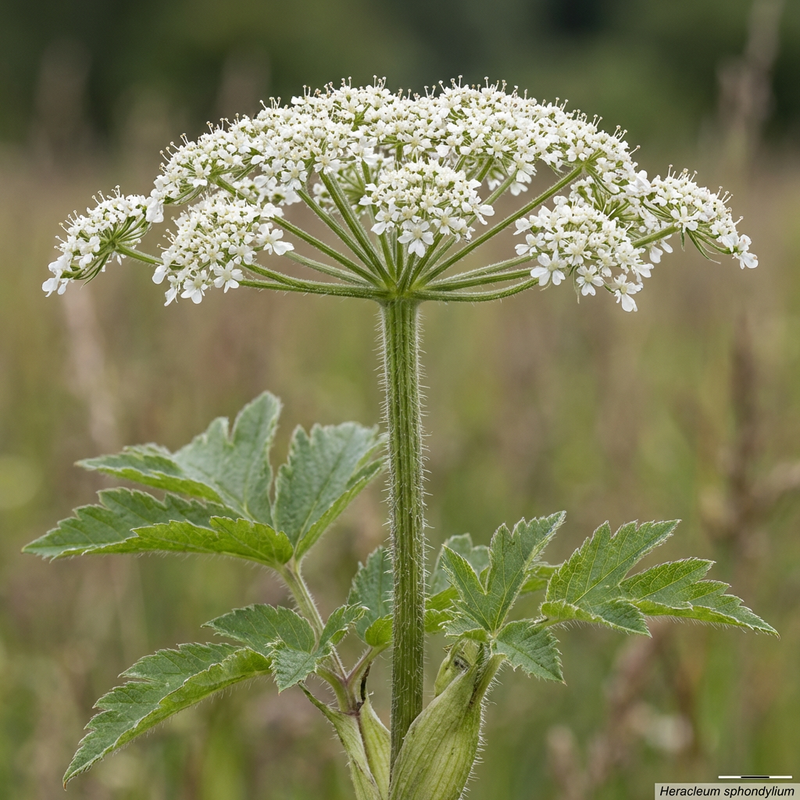 Wiesen-Bärenklau (Heracleum sphondylium), KI-Illustration