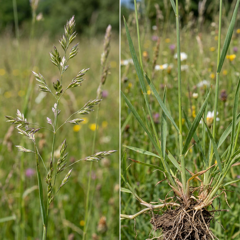 Wiesen-Rispengras (Poa pratensis), KI-Illustration
