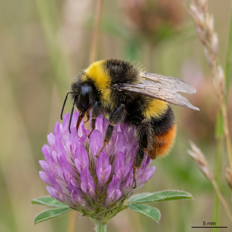 Wiesenhummel (Bombus pratorum), KI-Illustration