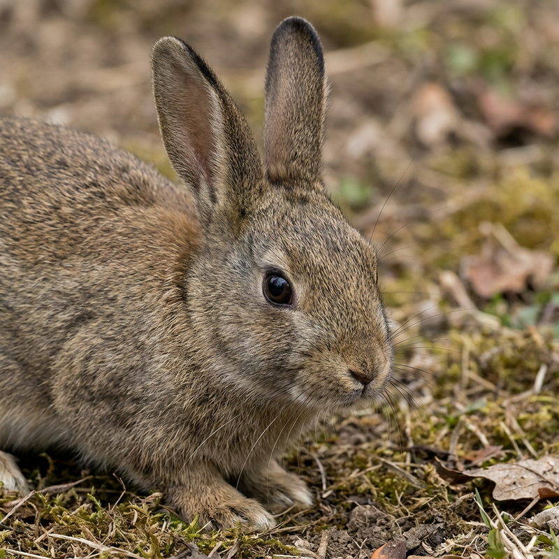 Wildkaninchen (Oryctolagus cuniculus), KI-Illustration