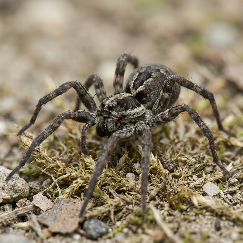 Wolfspinne (Gattung Pardosa) (Pardosa), KI-Illustration