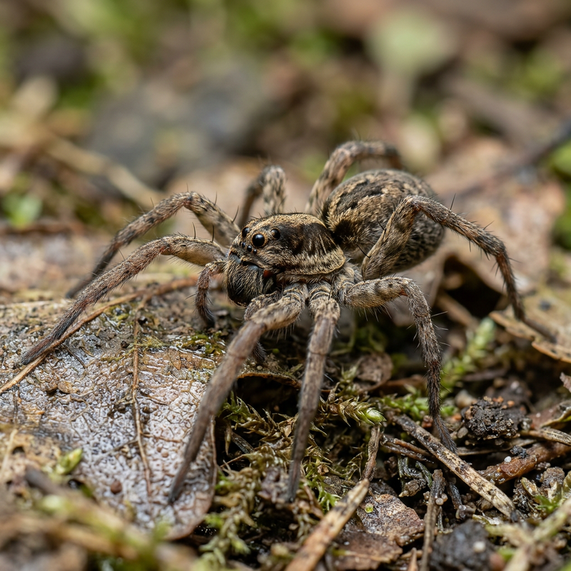 Wolfspinne (Lycosidae), KI-Illustration