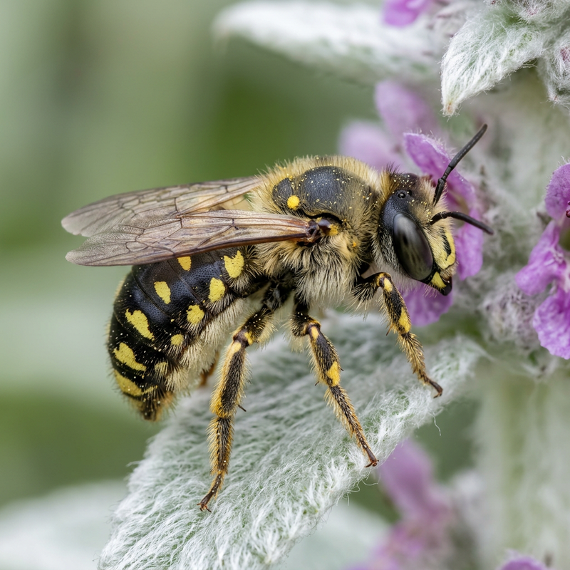 Wollbiene (Anthidium manicatum), KI-Illustration