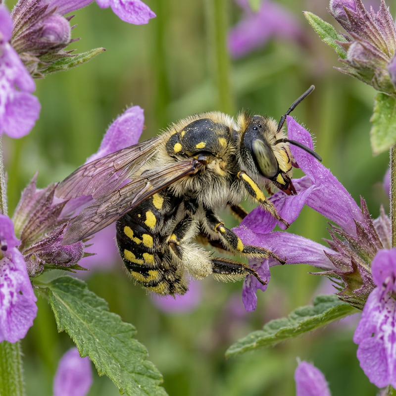 Wollbienen (Anthidium), KI-Illustration