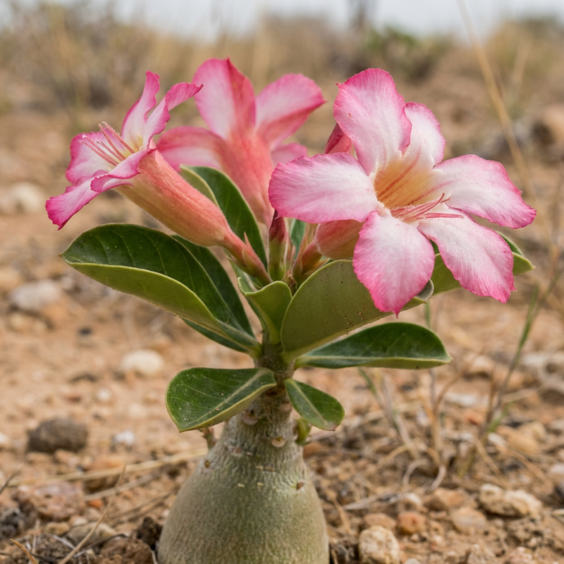 Wuestenrose (Adenium obesum), KI-Illustration