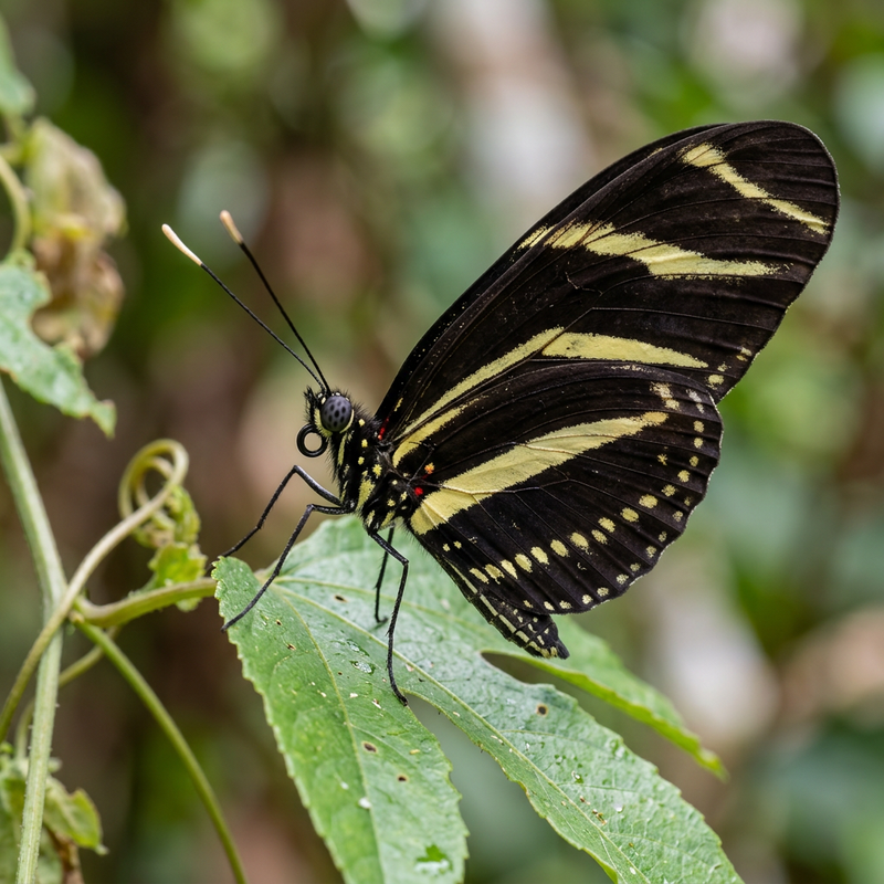 Zebra-Passionsfalter (Heliconius charithonia), KI-Illustration