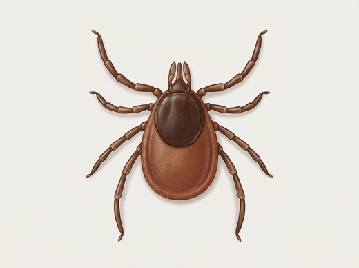 Igelzecke (Ixodes hexagonus) von oben