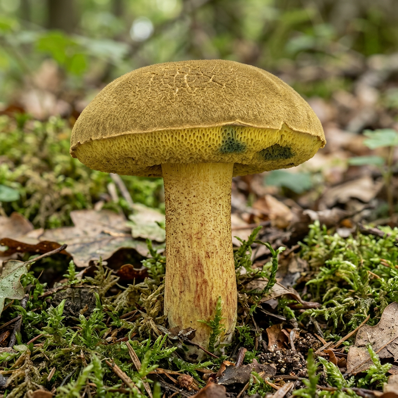 Ziegenlippe (Xerocomus subtomentosus), KI-Illustration