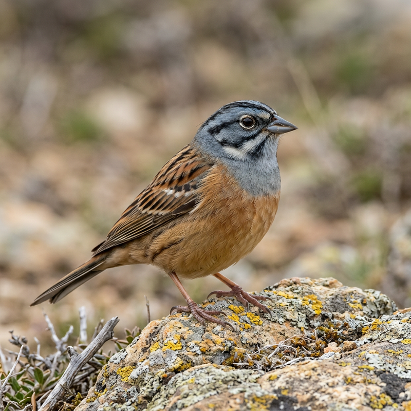 Zippammer (Emberiza cia), KI-Illustration