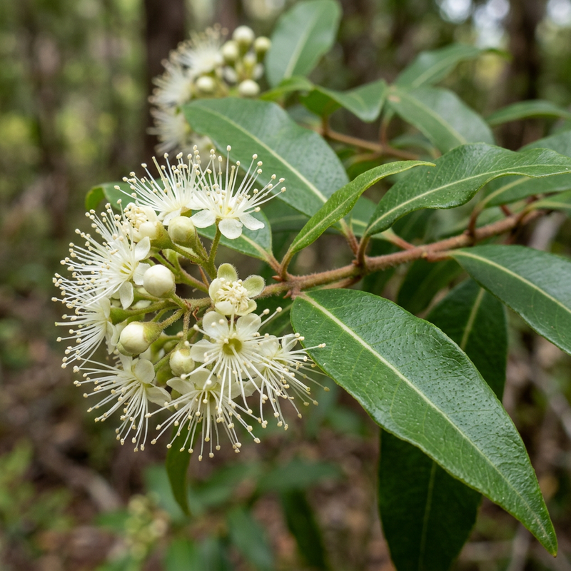 Zitronenmyrte (Backhousia citriodora), KI-Illustration