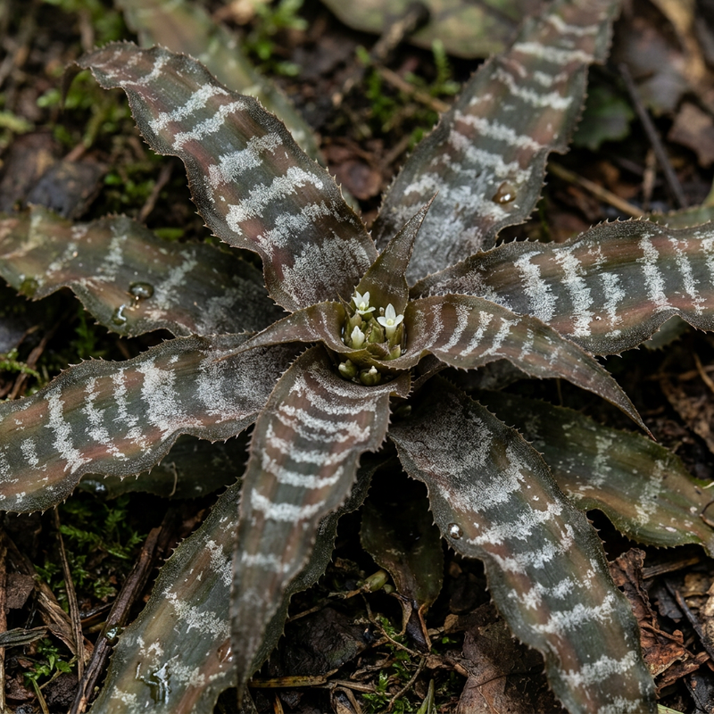 Zonen-Erdstern (Cryptanthus zonatus), KI-Illustration