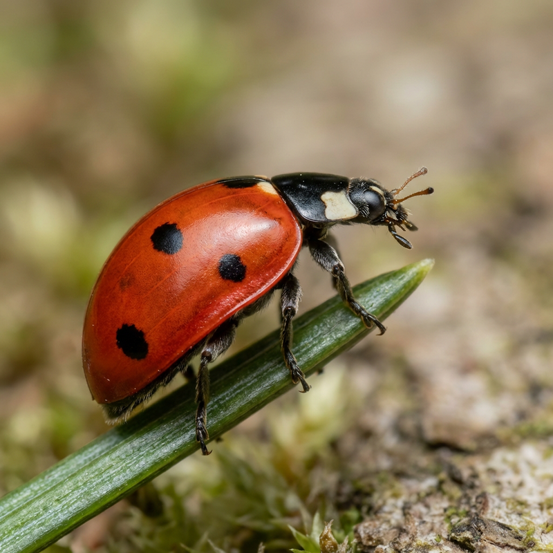 Zweipunkt Fichten-Marienkäfer (Adalia bipunctata), KI-Illustration